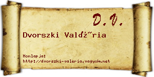 Dvorszki Valéria névjegykártya