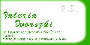 valeria dvorszki business card